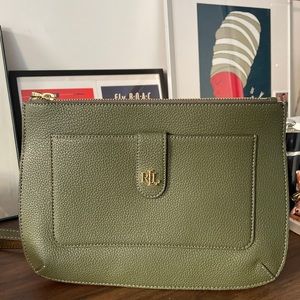 Ralph Lauren green leather crossbody bag